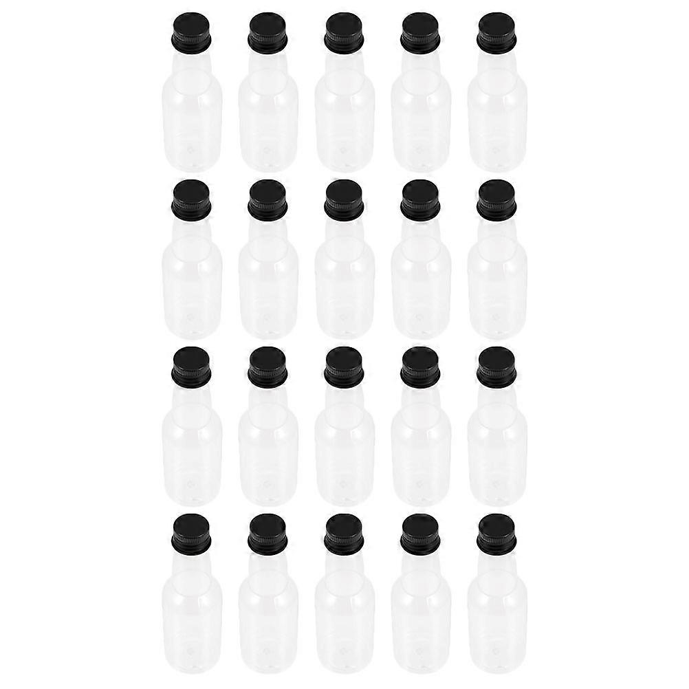 Black Plastic Storage Bottles with Caps for Home Office Parties Lightweight Portable 20Pcs Mini Size