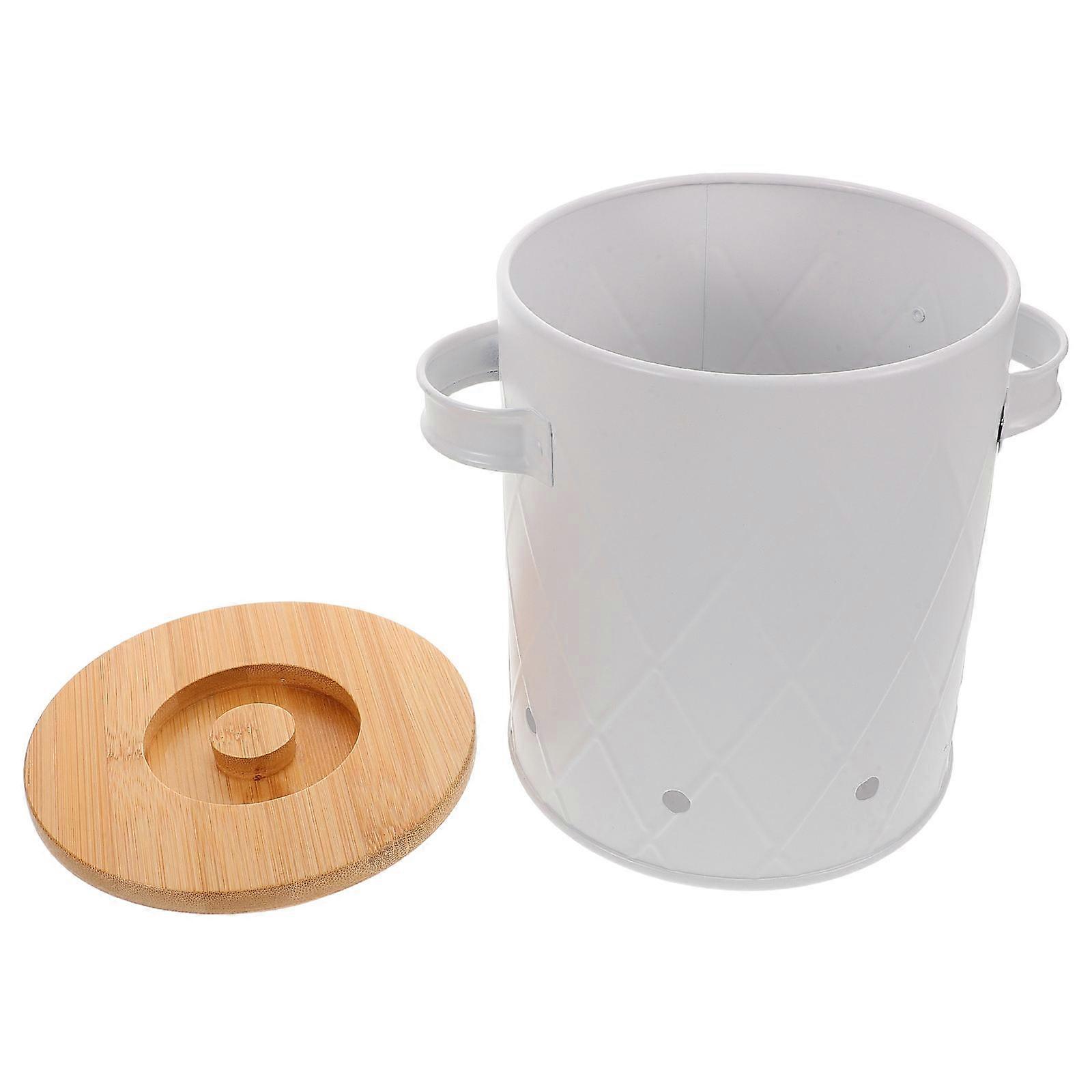 Onion Garlic Potato Storage Container with Bamboo Lid Keeps Vegetables Fresh in Kitchen 7.5 x 5.2 x 10.8 inches
