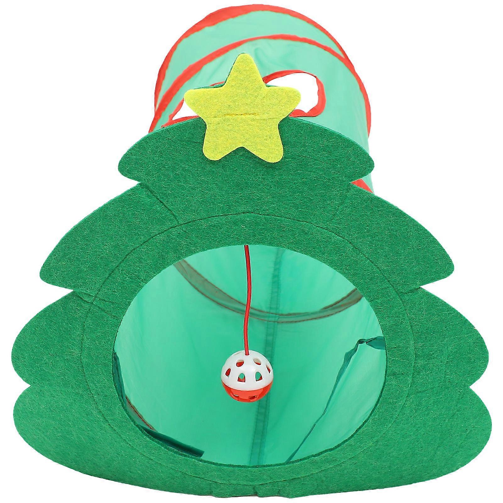 Christmas Cat Tunnel Toy, Foldable Cat Tunnels For Indoor Cats, Christmas Cat Hiding Tunnel, Peekaboo Cat Cave For Cats, Rabbit, Puppy, Guinea Pig