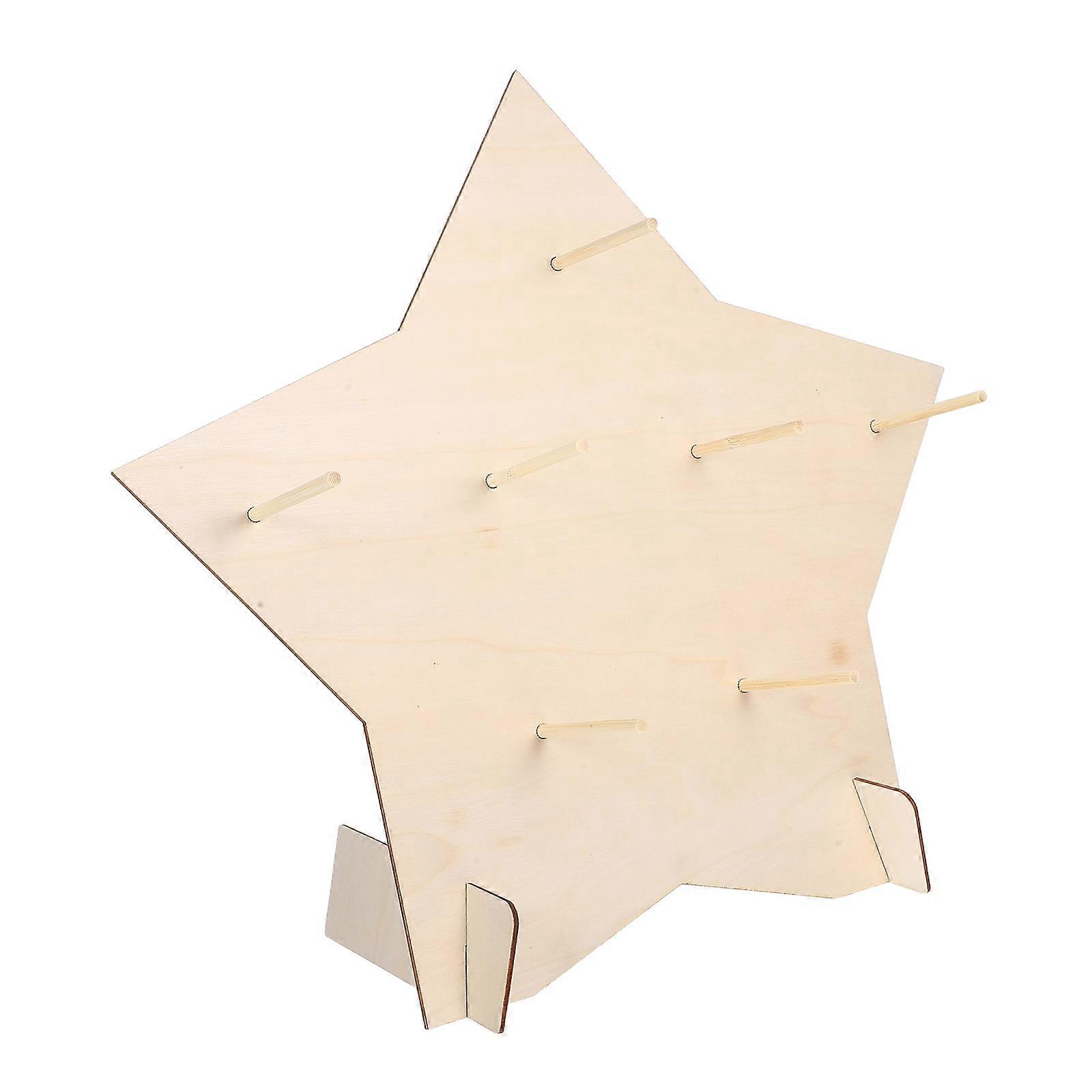 Wooden Donut Display Stand for Home Elegant Wedding Cake Decorations Sturdy and Beige 6.5 Inches