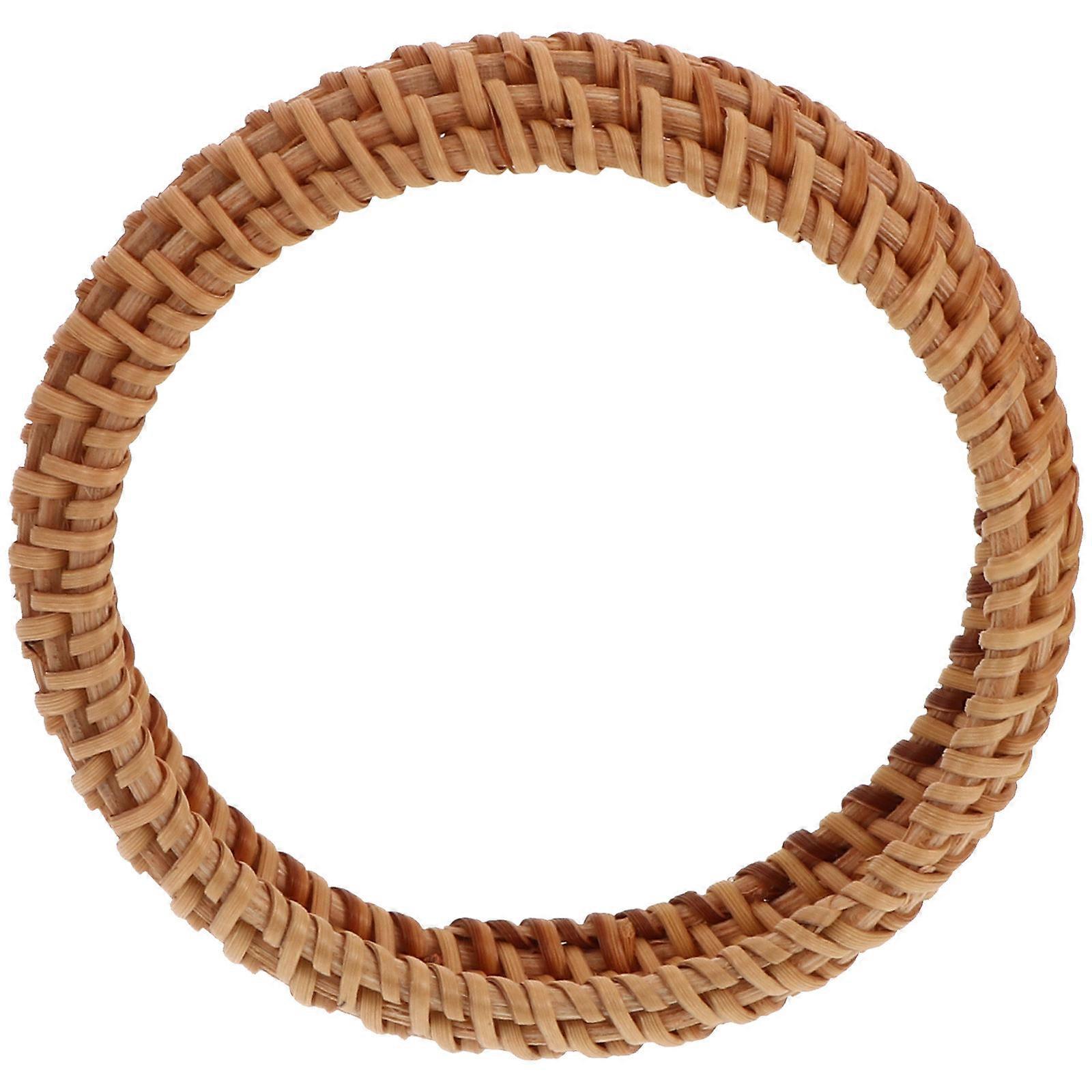Rattan Bracelet for Women in Khaki Synthetic Material with Stylish Design 1PC Lightweight Bangle