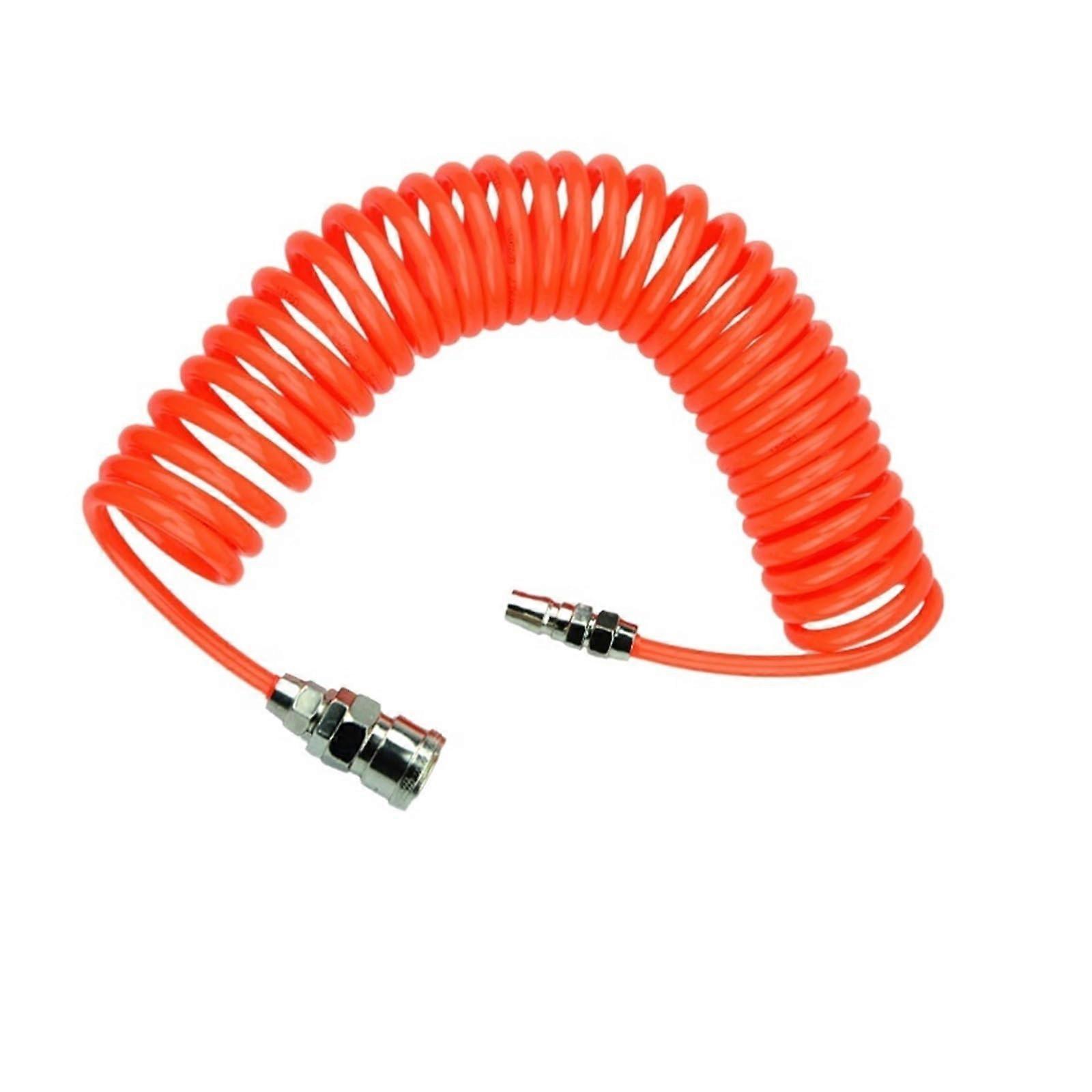 Luftschlauch Air Hose For Compressor Tools, 8-12mm, 6-12m, High-Pressure PU Tube, Telescoping Spiral, 9M Connector