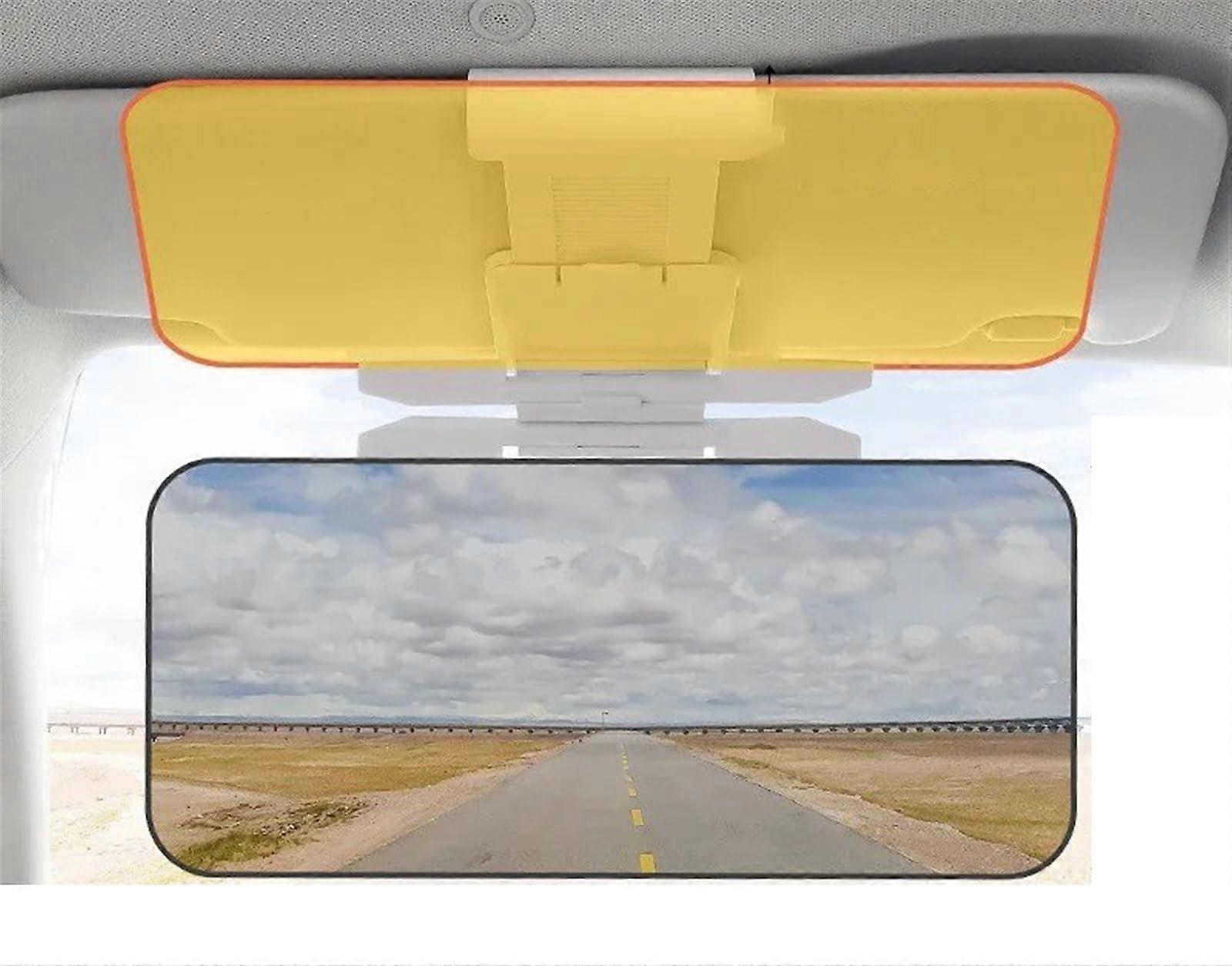 Car Visor Sunshade Stretch B HD UV Blocker FoldDown FlipDown Interior Mirror For Day Night Driving