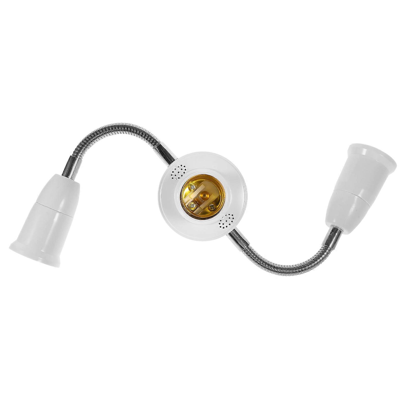 Light Socket Outlet Adapter E27 Light Socket Adapter Commercial Lighting Flexible Hose White 38.00X9.50X6.00CM Socket Extension 1Set