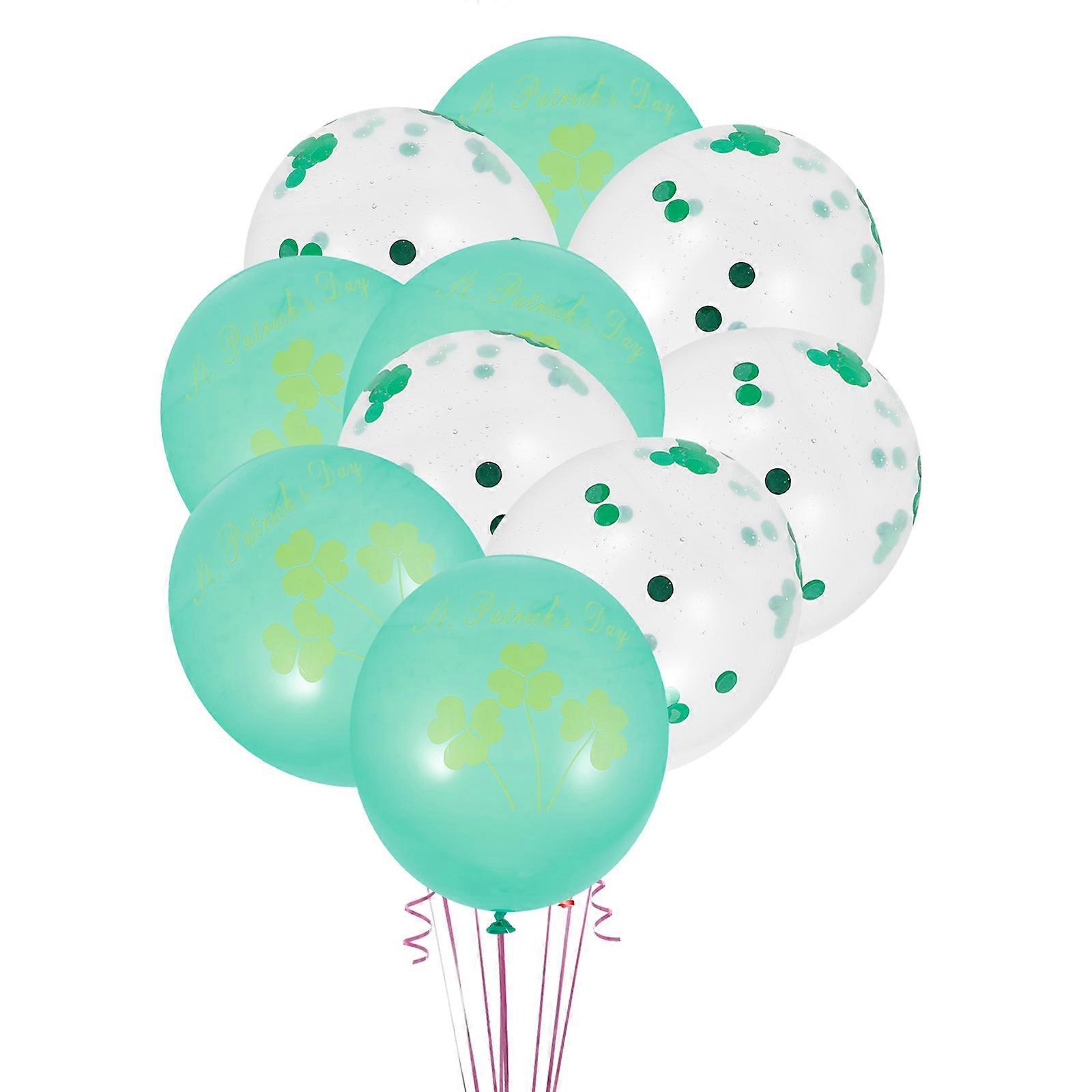 Shamrock Balloons Set for St Patricks Day Party Decoration Supplies Assorted Color Latex 20pcs