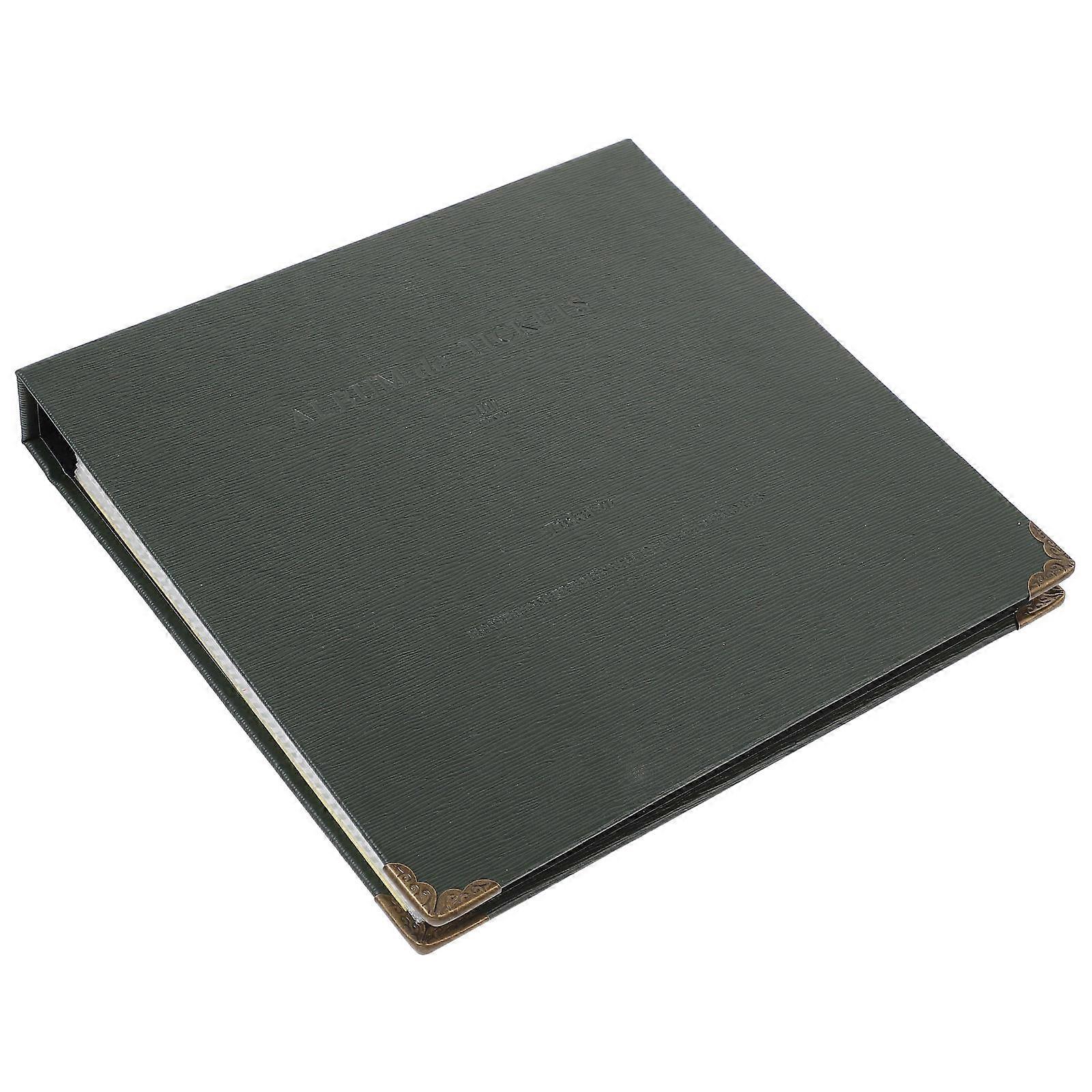 Ticket Collection Album For Home Use Dark Green 8.8×8.5×1.2in 1Pcs Memory Preservation