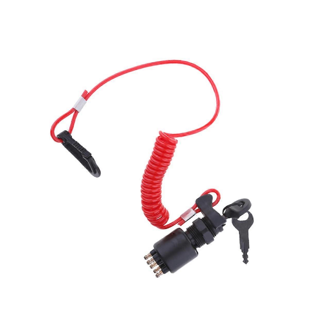 1 Set Boat Ignition Key with Safety Lead, Fit Ignition Switch for Easy Installation and Safe Use