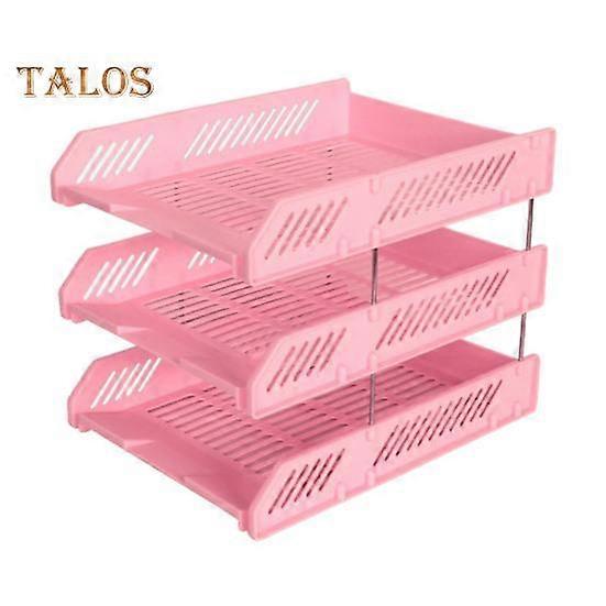 3 Tier Stackable Letter Tray Desk Paper Organizer Plastic File Document Storage Rack for Home Office School