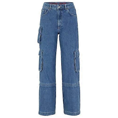 Hugo Womens/Ladies Gashia Leather Badge Relaxed Fit Jeans
