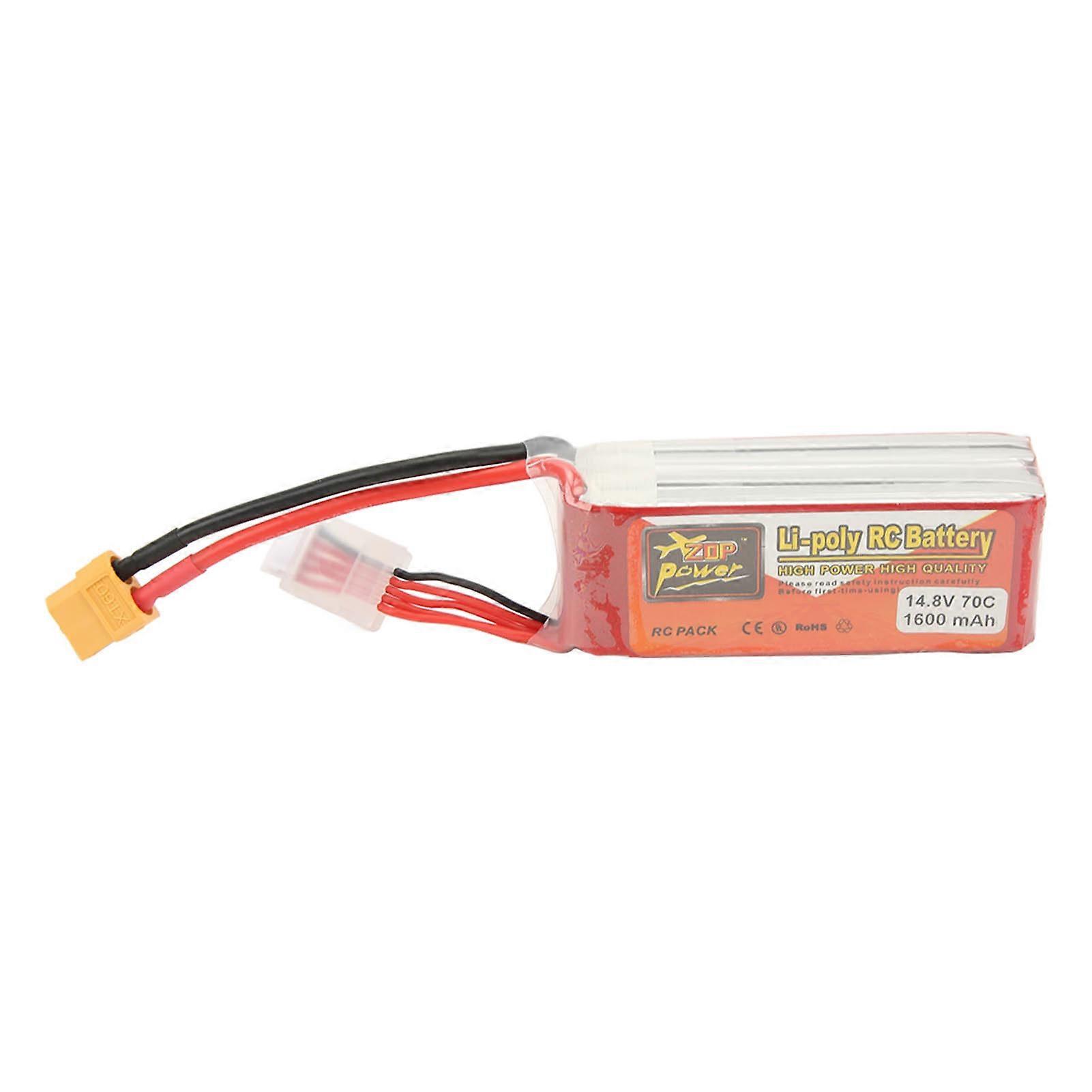 1600mAh 70C 4S LiPo Battery Pack Stable Current with XT60 Plug RC Lipo Battery for Remote Control Aircraft 14.8V
