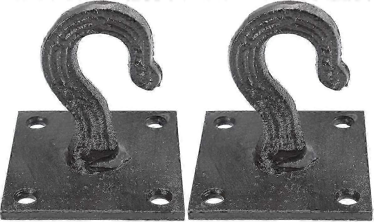 Gray Cast Iron Ceiling & Wall Hooks for Chandeliers & Coats - Set of 2 Decorative Hangers for Home Storage and Display