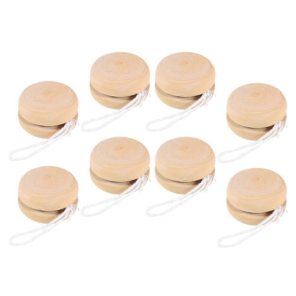 Wooden YoYo Balls for Kids Craft Projects and Painting 8pcs Khaki Color Portable Size