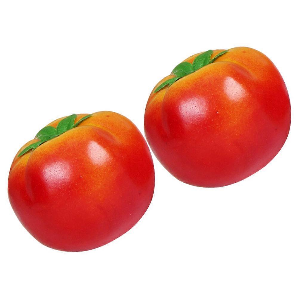Lifelike Artificial Tomato Decorations for Kitchen Use Crafted from Foam Red Color 2 Pieces