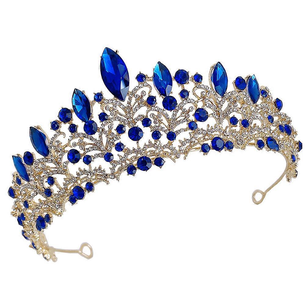 Blue Rhinestone Headband for Decoration with Workmanship and Bright Luster for Parties