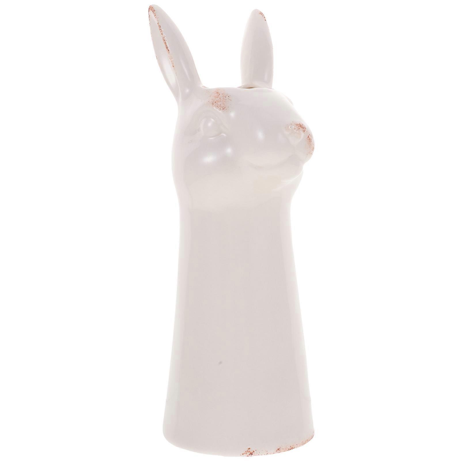 White Ceramic Rabbit Flowerpot Suitable For Home And Office Decor Creative 1Pack