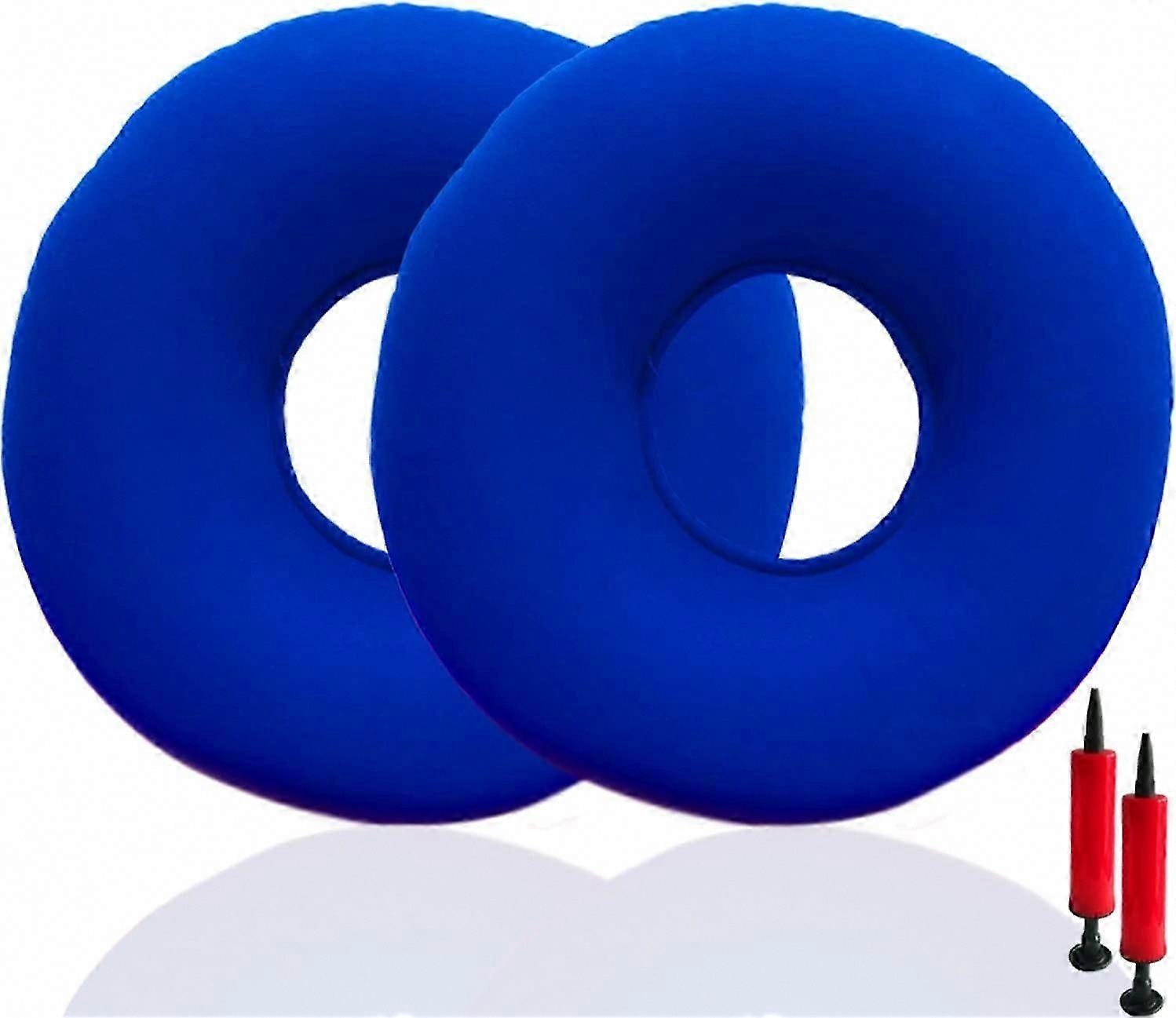 2 Pack Donut Pillow for Tailbone Pain, Inflatable Donut Cushion Seat with A Pump, Hemorrhoid Seat Cushion