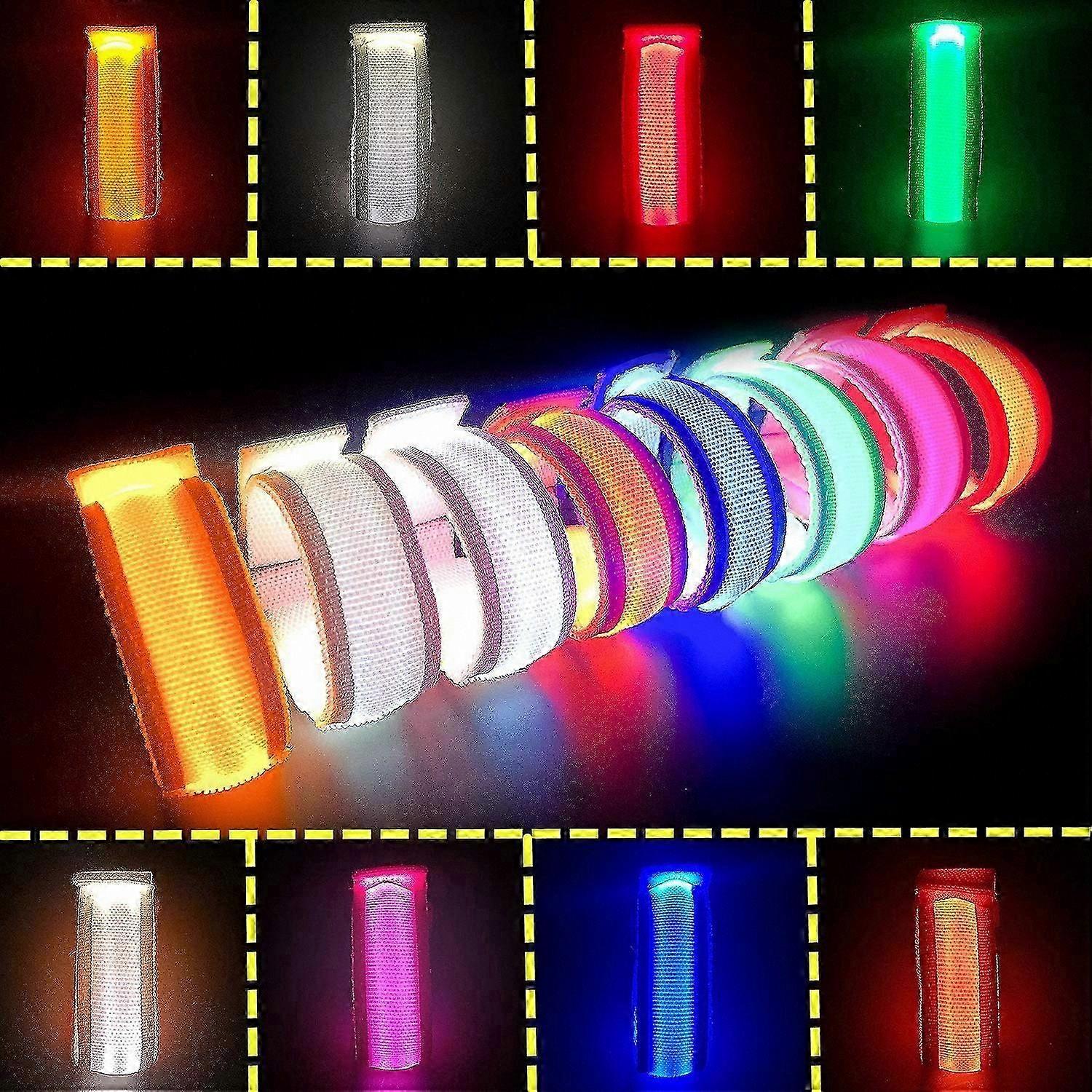 Light-Up Wristbands with LED Glow, Flashing Bracelets for Sports and Events, Pack of 8