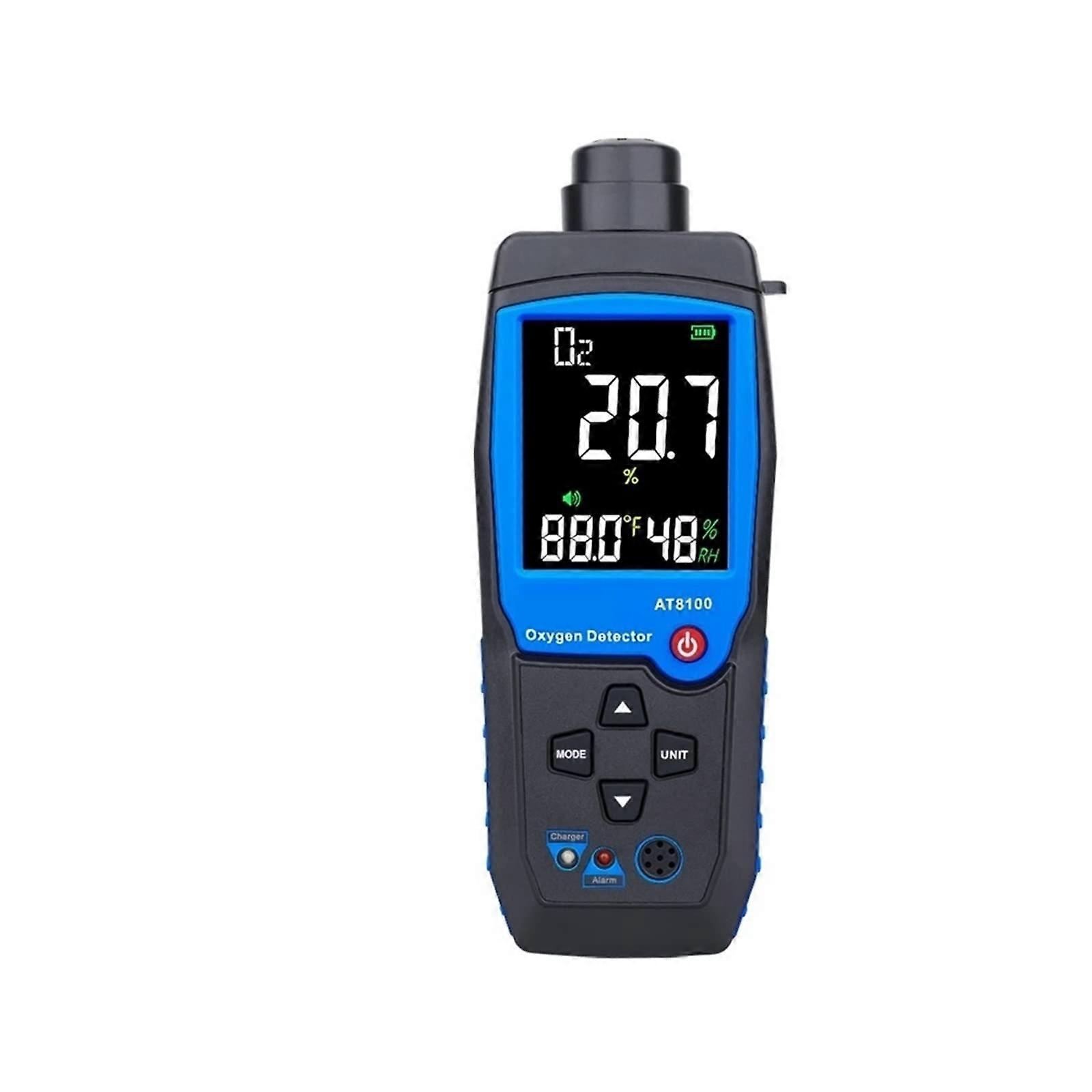 Digital Oxygen Meter, O2 Gas Detector, Alarm, Air Quality Monitor AT8100