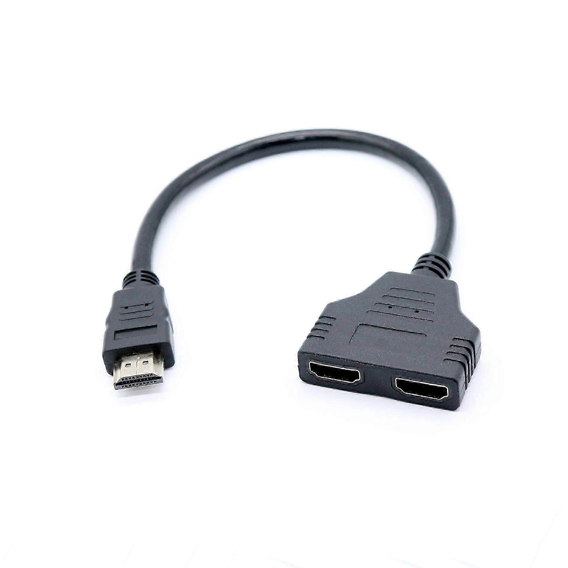 HDMI Splitter Adapter Cable 1 in 2 Output, HDMI Male to Dual HDMI Female, 1 to 2 Port HDMI Signal Distributor for Multiple Displays