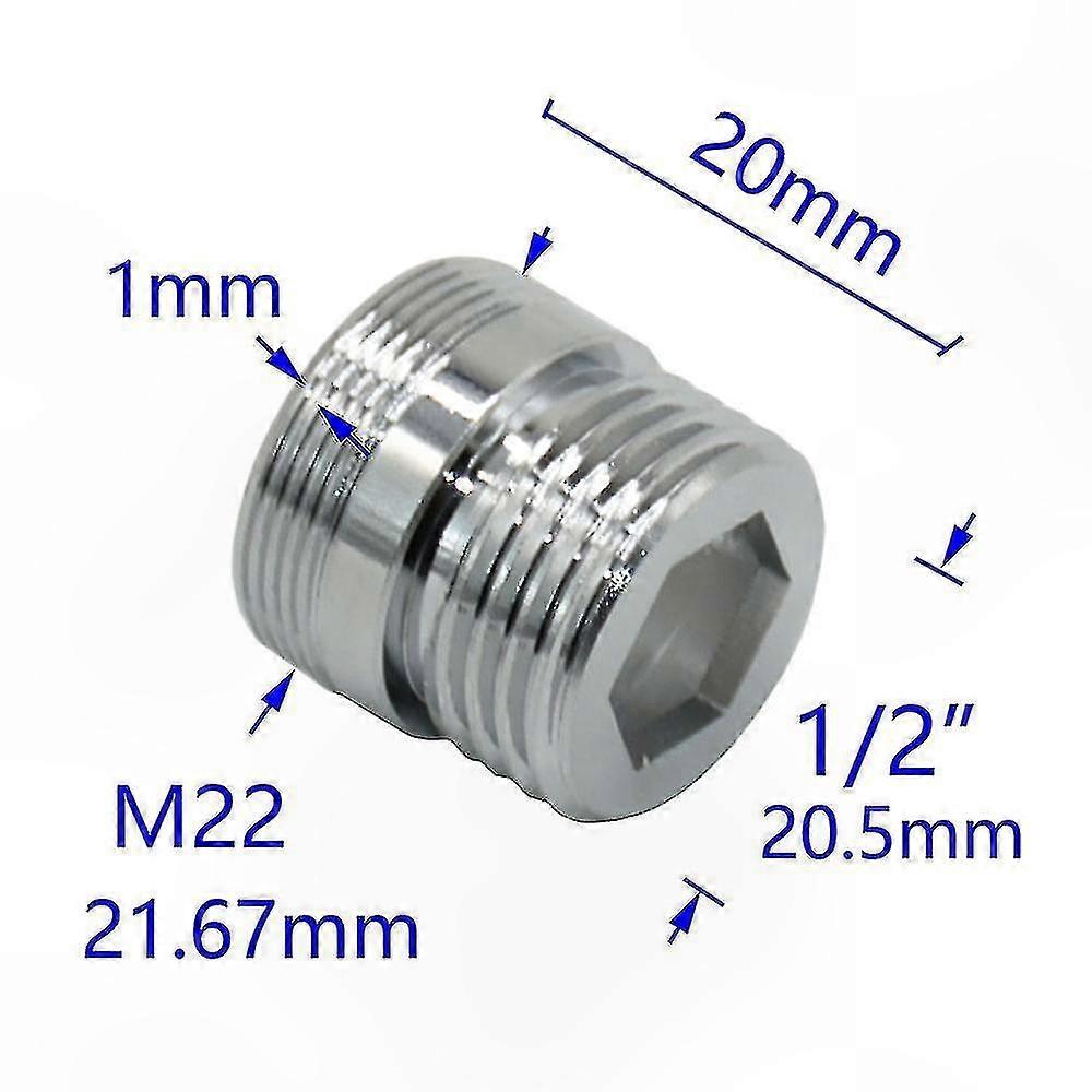 Durable Brass Faucet Adapter with 1/2" to M22 M24 M14 M20 Thread for Garden and Household Use