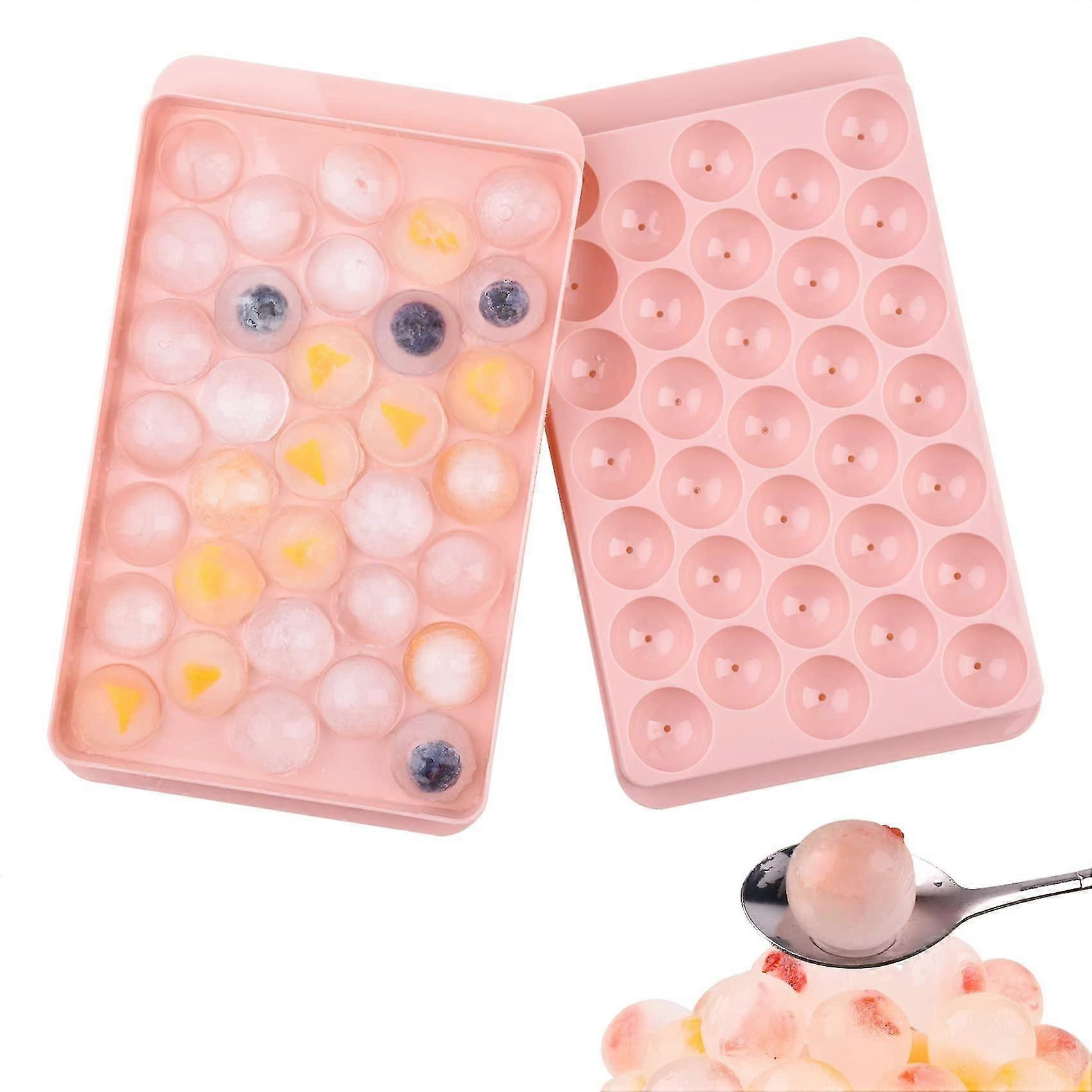 قالب مكعبات الثلج الكروية ، قوالب مكعبات الثلج المستديرة مع غطاء ، صانع كرات الثلج ، 2.8 سم × 33 سهل التحرير صينية مكعبات الثلج لتقشعر لها الأبدان كوكتيل ويسكي شاي قهوة (