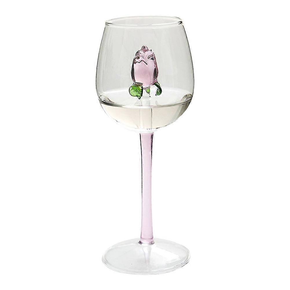 Creative Transparent Glass Wine Goblet for Decoration with Elegant Design 3D .3 Inches