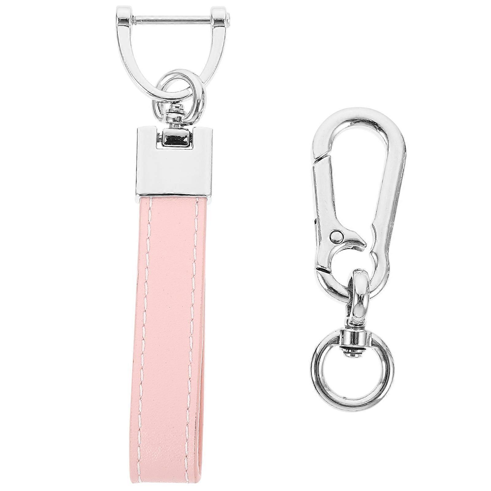 Pink Key Holder with Zinc Alloy and Cowhide Material for Decoration and Storing Keys Small and Light