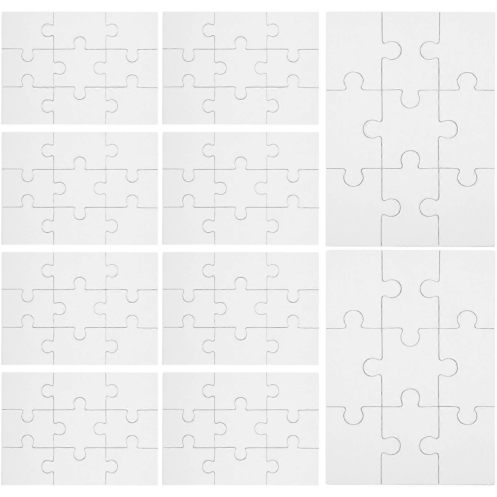 10 Sheets of DIY Blank Puzzles Drawing Blank Puzzle DIY Blank Graffiti Puzzle Pieces