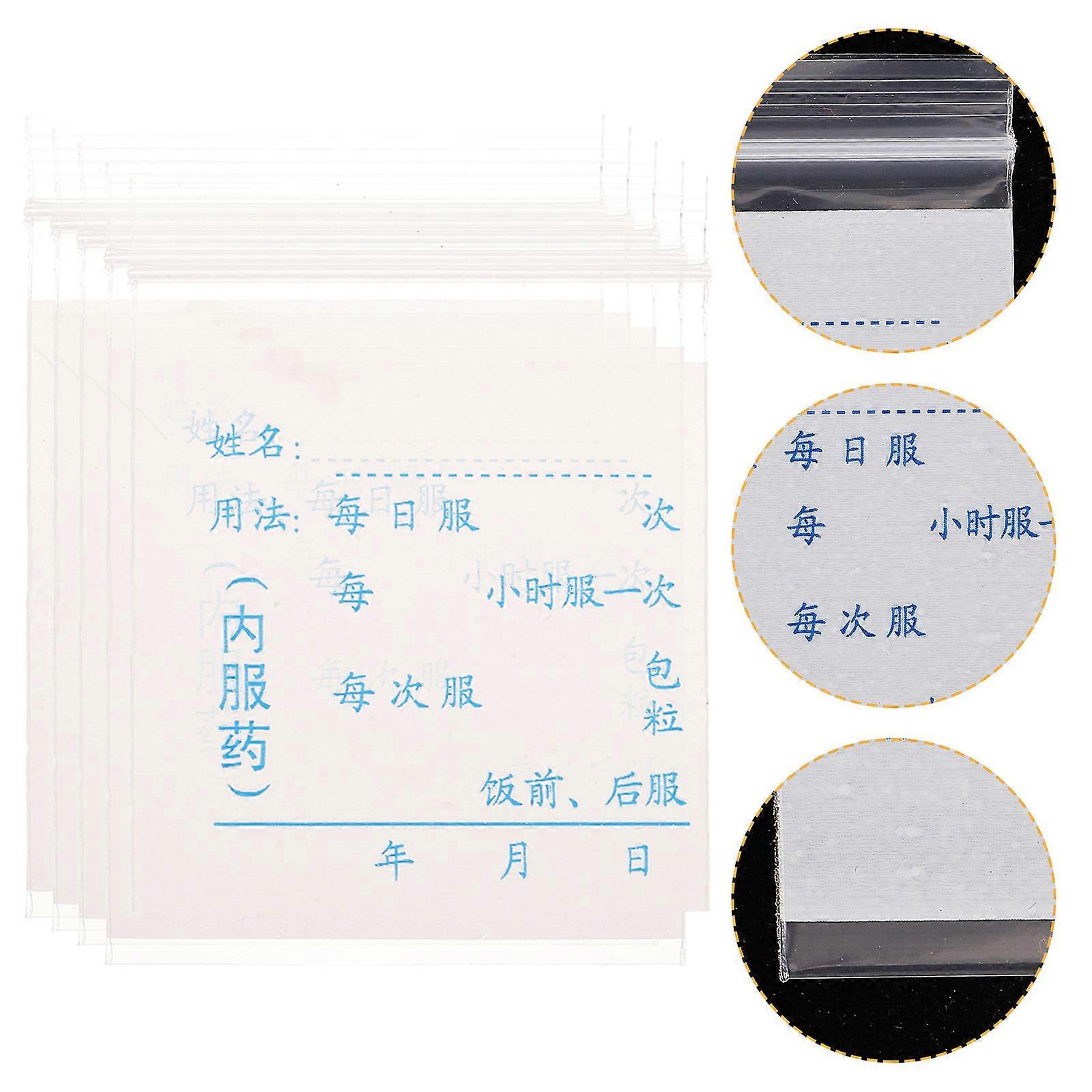 Capsules Bag Bag Sealer Travel Pill Case Rectangular Plastic Sealing 100Set
