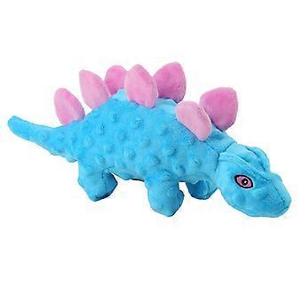 1 stk slitesterke dinosaur knirkende hundeleker - Crinkle plysj interaktive tyggeleker egnet for valper og hunder i alle størrelser, blå