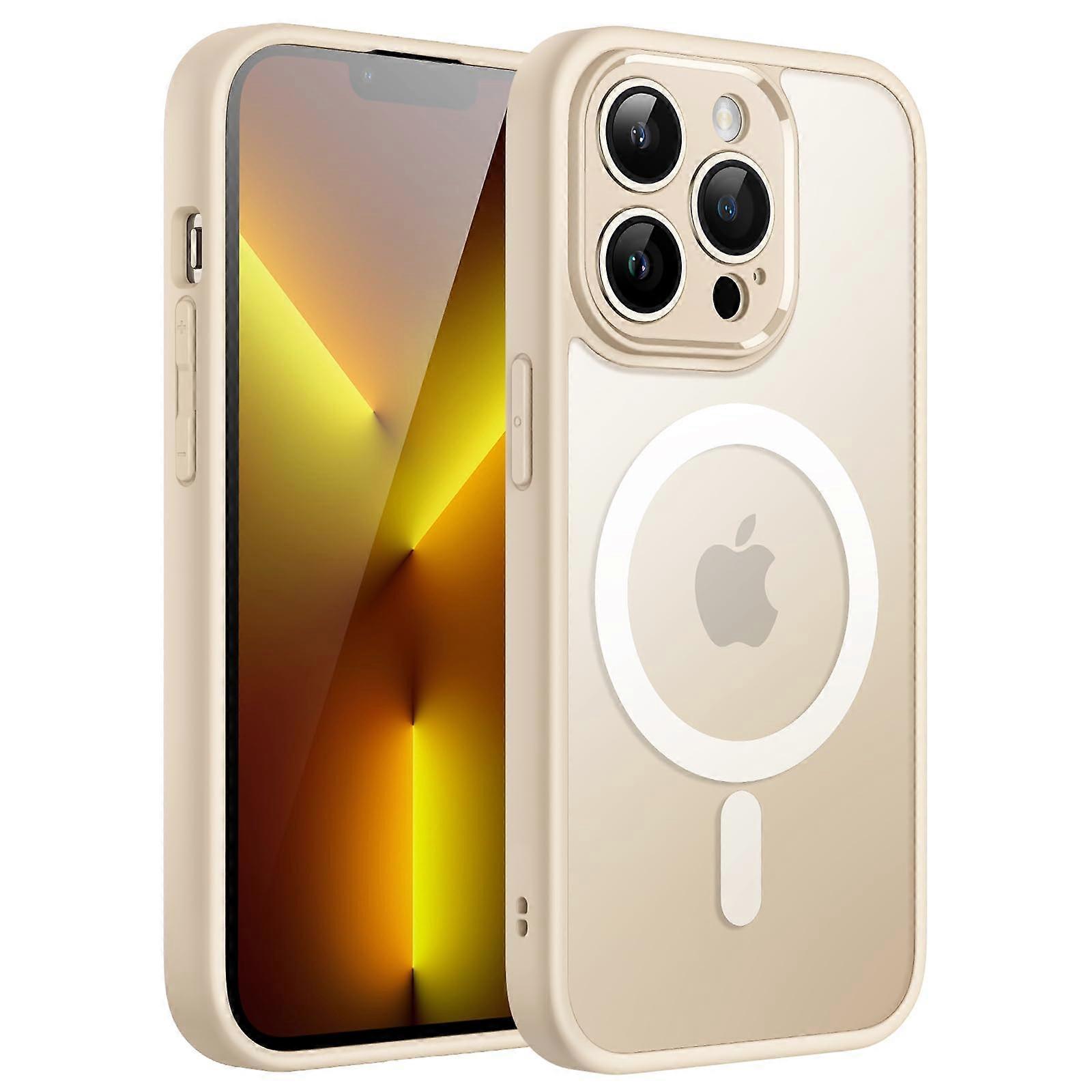 Magnetic Case for iPhone 13 Pro 6.1 Inch Compatible with MagSafe, Translucent Matte Protective Case (Light Gold)