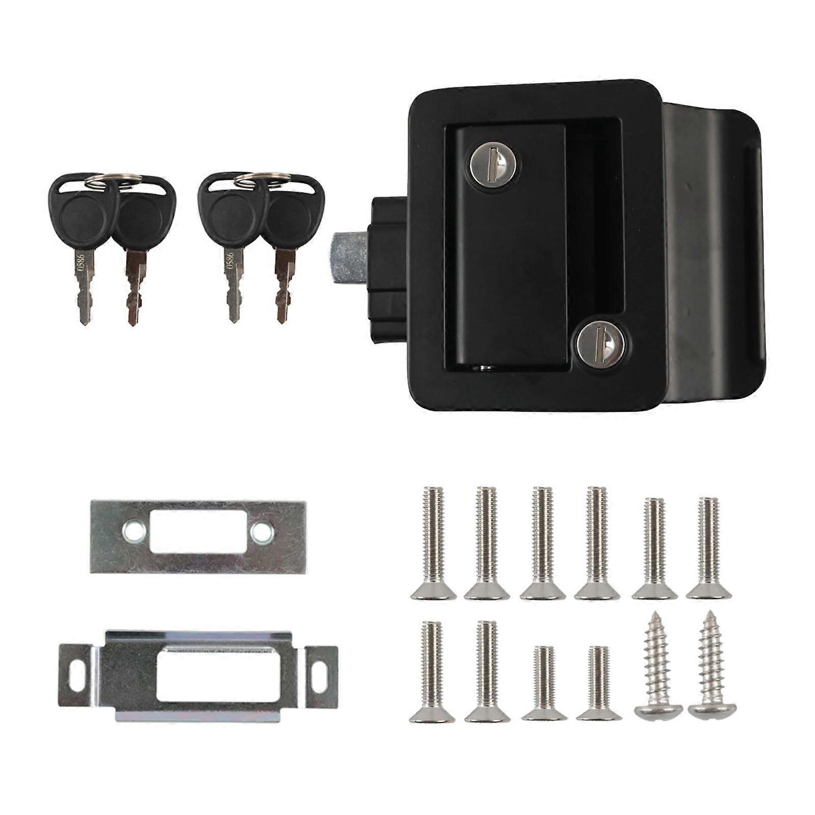 Industry Door Lock With Paddle Deadbolt Easy Installation Performance Door Lock Set Security For Travel Trailer Black