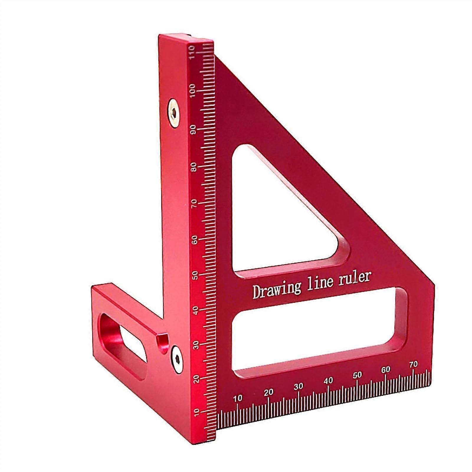 Woodworking Tools Woodworking Marking Ruler, Multifunctional Right Angle Triangle, Aluminium Alloy,  Accuracy, Red