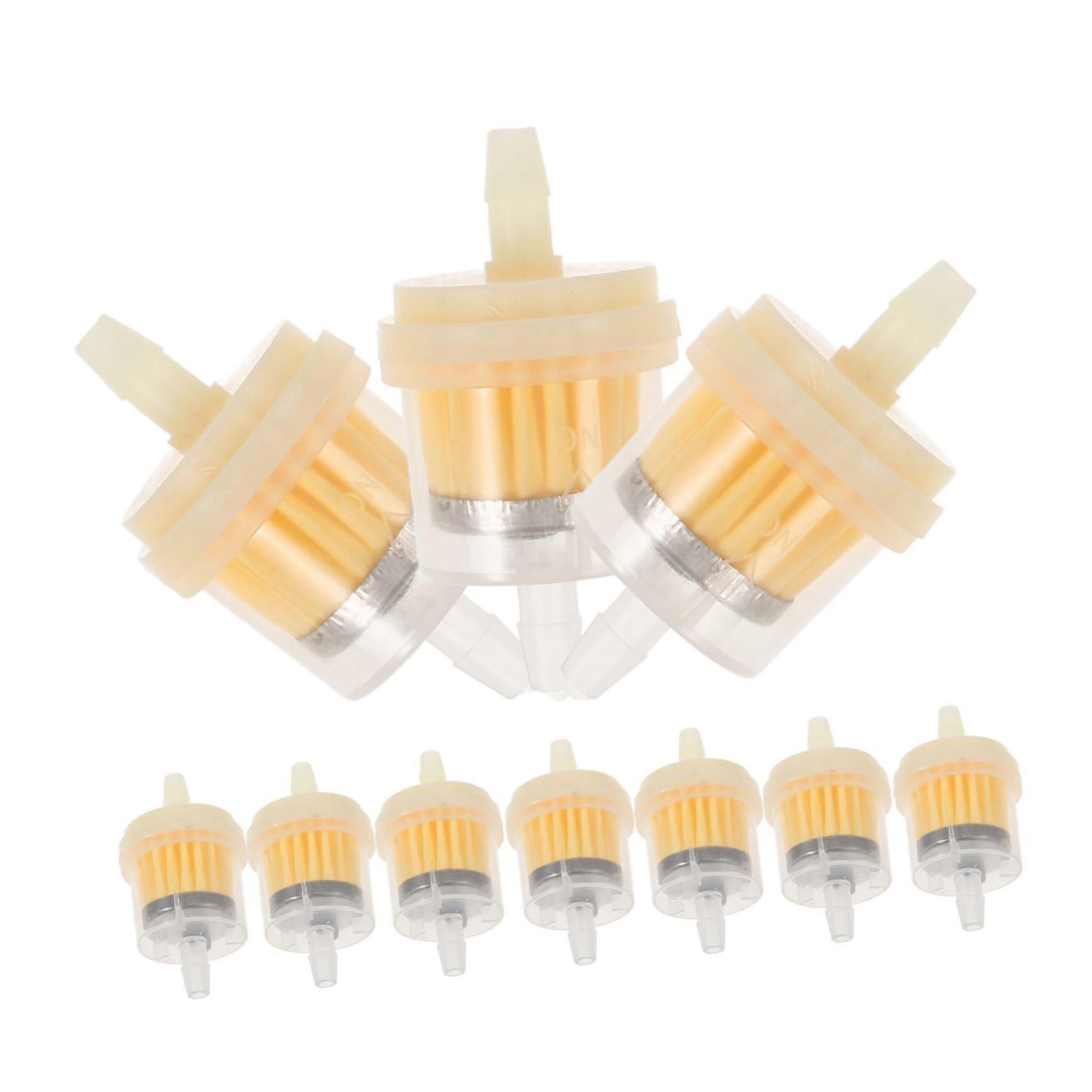 ATV Filter Element - Petrol Filter Cartridge Set, Inline Gas Fuel Filter, Oil Filter, Dirt Filter, 10-Pack, Orange