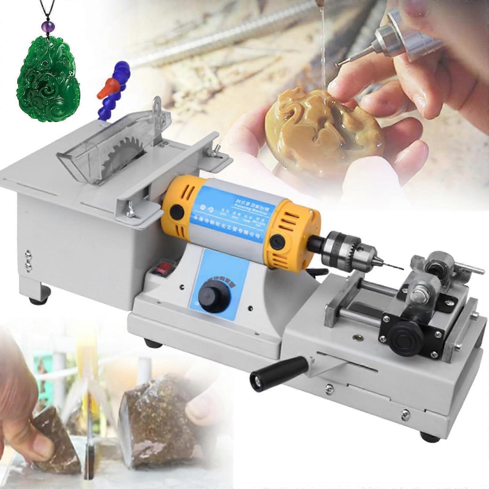 750W Gemstone Cutting and Polishing Machine for DIY Jewelry Making, for Amber, Jade, Agate and More.