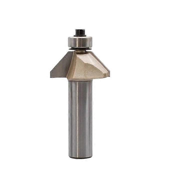 1PC 45 Degree Chamfer Router Bits with Bearing Woodworking Router Bit Two Flute Carbide Tipped Replaceable Ball Bearing (JLXJ15)