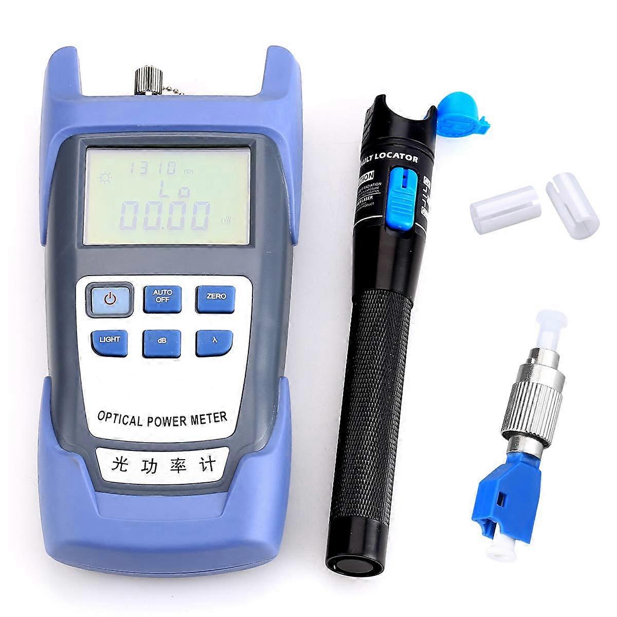 Fiber Optic Power Meter 1km Visual Fault Locator with FCLC Adapter Fiber Optic Cable Tester Test Tool for CATV Telecom Engineering Maintenance