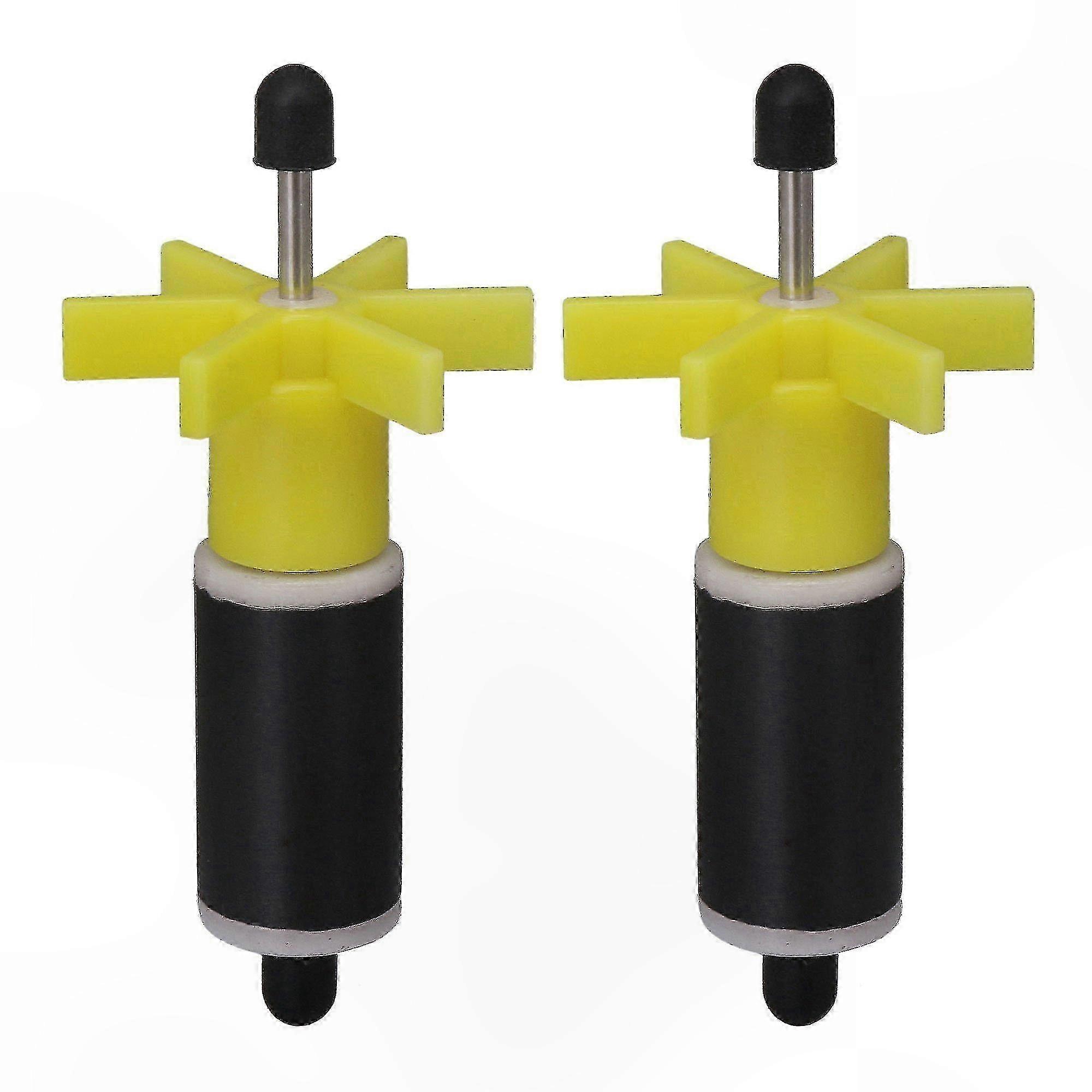 Yellow Submersible Pump Impeller for Aquarium and Garden Pool, 2 Pack, 16mm Rotor Filter Replacement Part