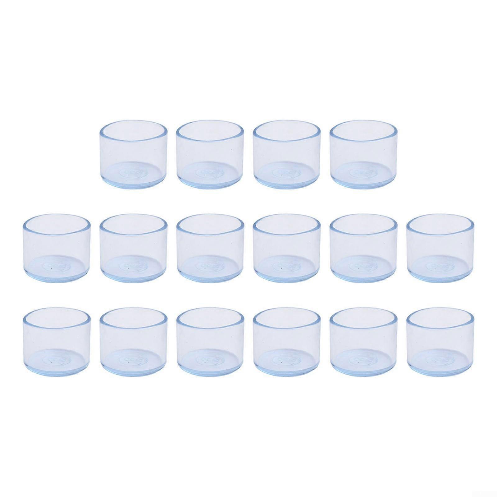 19mm Transparent Silicone Chair Leg Caps - 16 Pcs Non-Marking Floor Protectors, Noise Reduction, Scratch Resistant