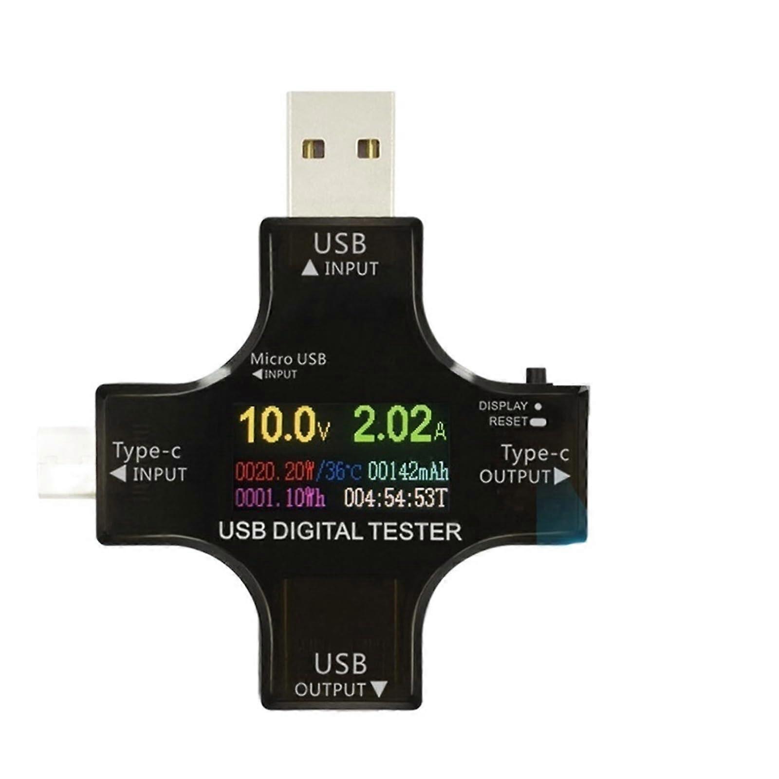 USB Power Meter Type-C PD, 6.5A Digital Voltmeter Ammeter For USB Charger, Capacity Monitor, Precise Charging Data, Blue