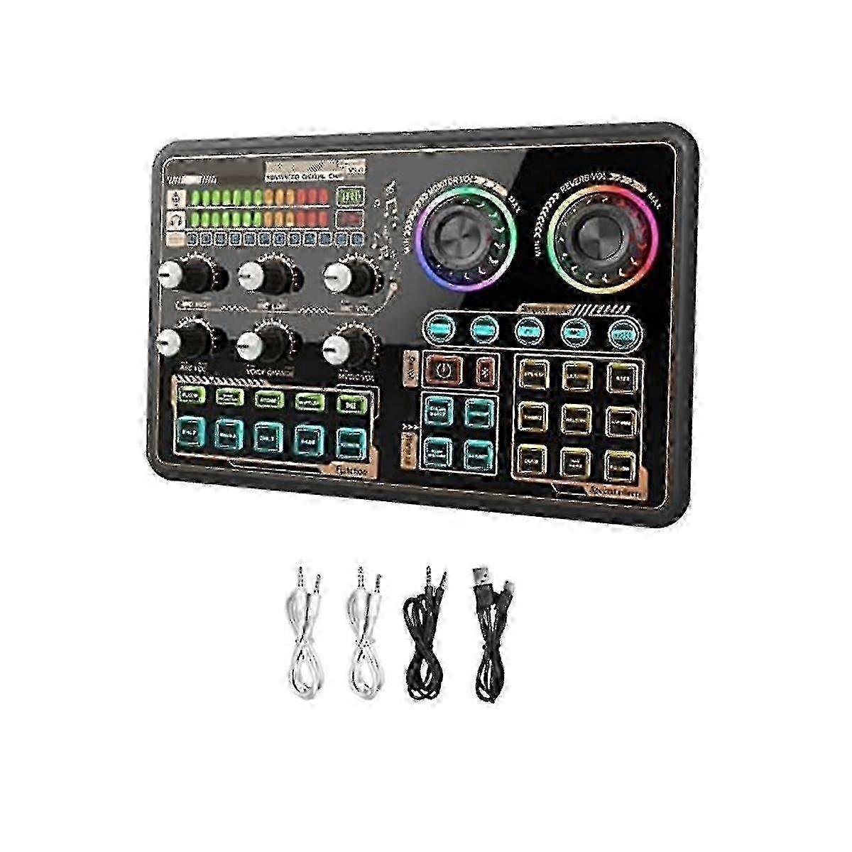 Placa de som com interface para microfones e mixers de PC