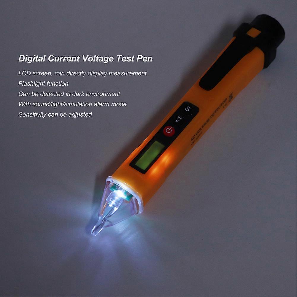 Digital NonContact Current Voltage Detector Test Pen Measuring Instrument AC121000V(Yellow Black )