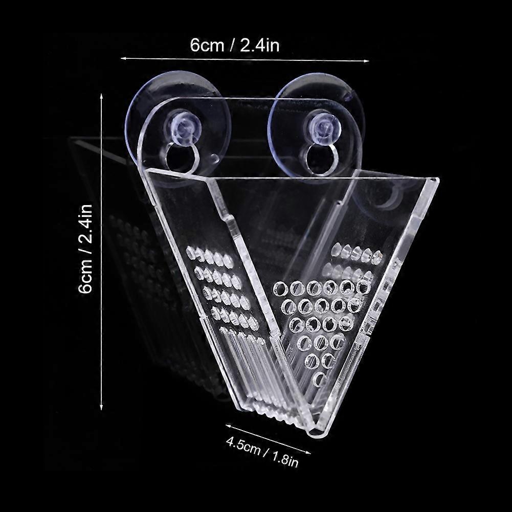 Multifunction Acrylic Fish Feeder Cup 6x6x4.5cm Transparent