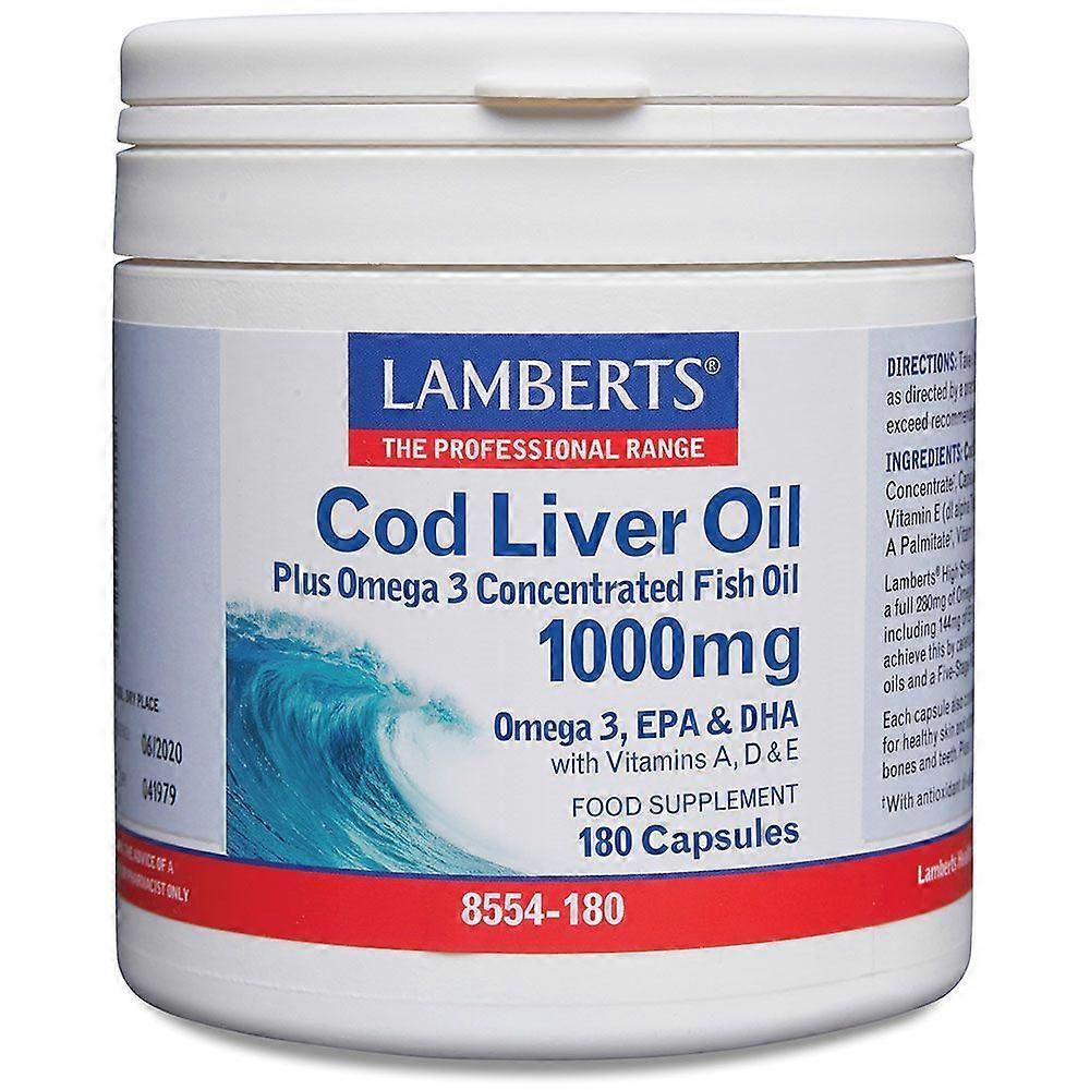 Lamberts Cod Liver Oil 1000mg 180 capsules - 2 Pack