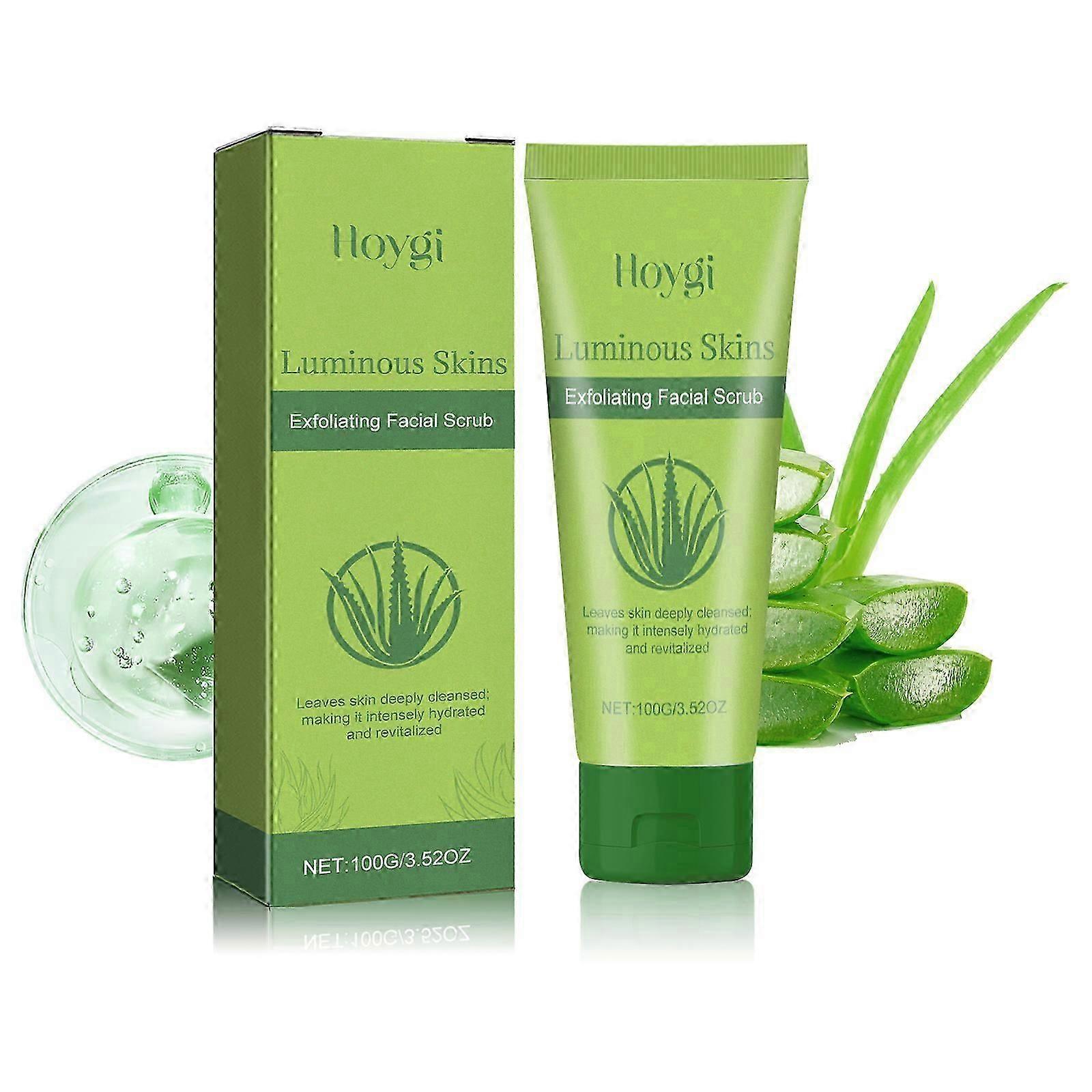 Hoygi aloe vera exfoliating scrub for deep cleansing, removing impurities, fine lines, firming, delicate, refreshing and smooth texture