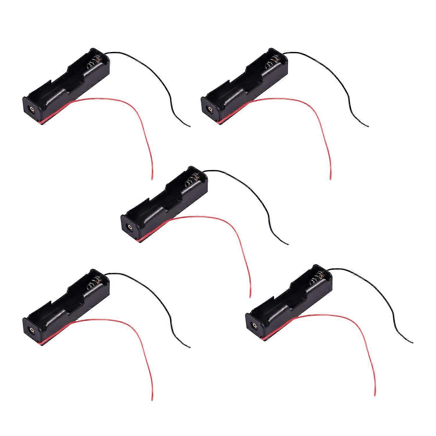 5pcs Black 18650 Battery Storage Box Holder for 3.7V Lithium Rechargeable Batteries, Compact Size and Durable Design