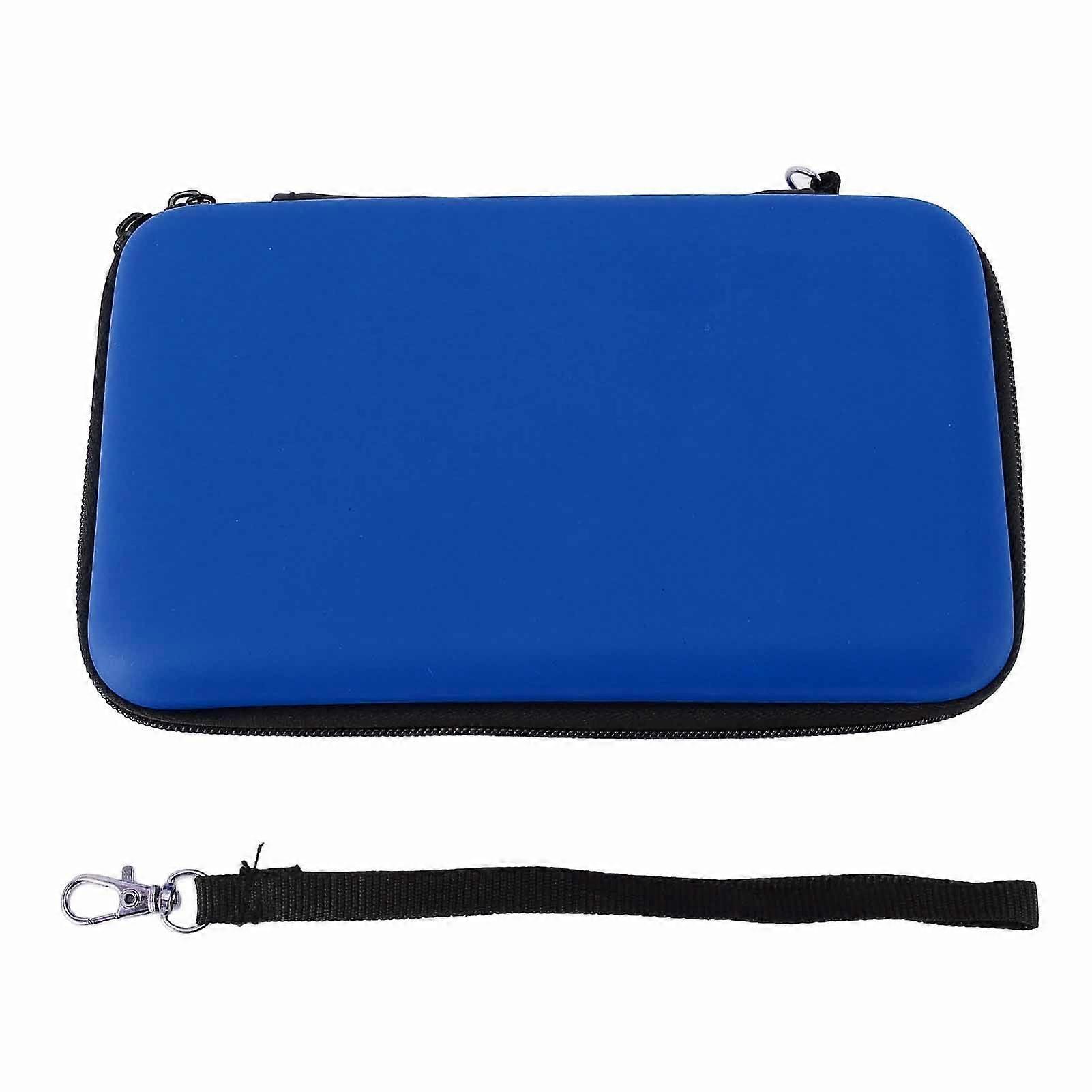 Game Console Carrying Case Portable with 8 Game Slot Inner Pocket Hard Shell Travel Protective Case for New 3DS XL Blue