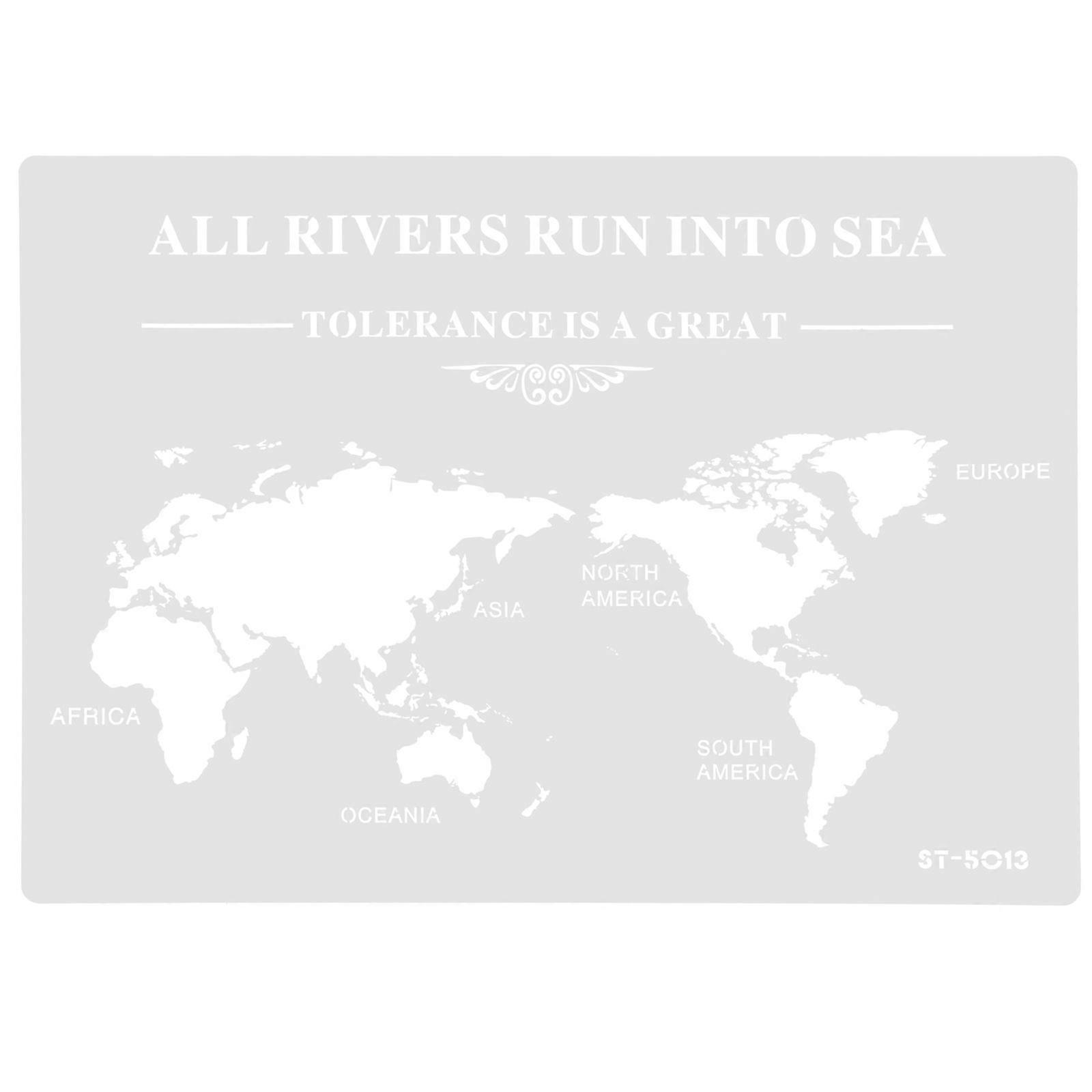 World Map Design Cake Decorating Template Sugar Sieve Stencil Baking Tool