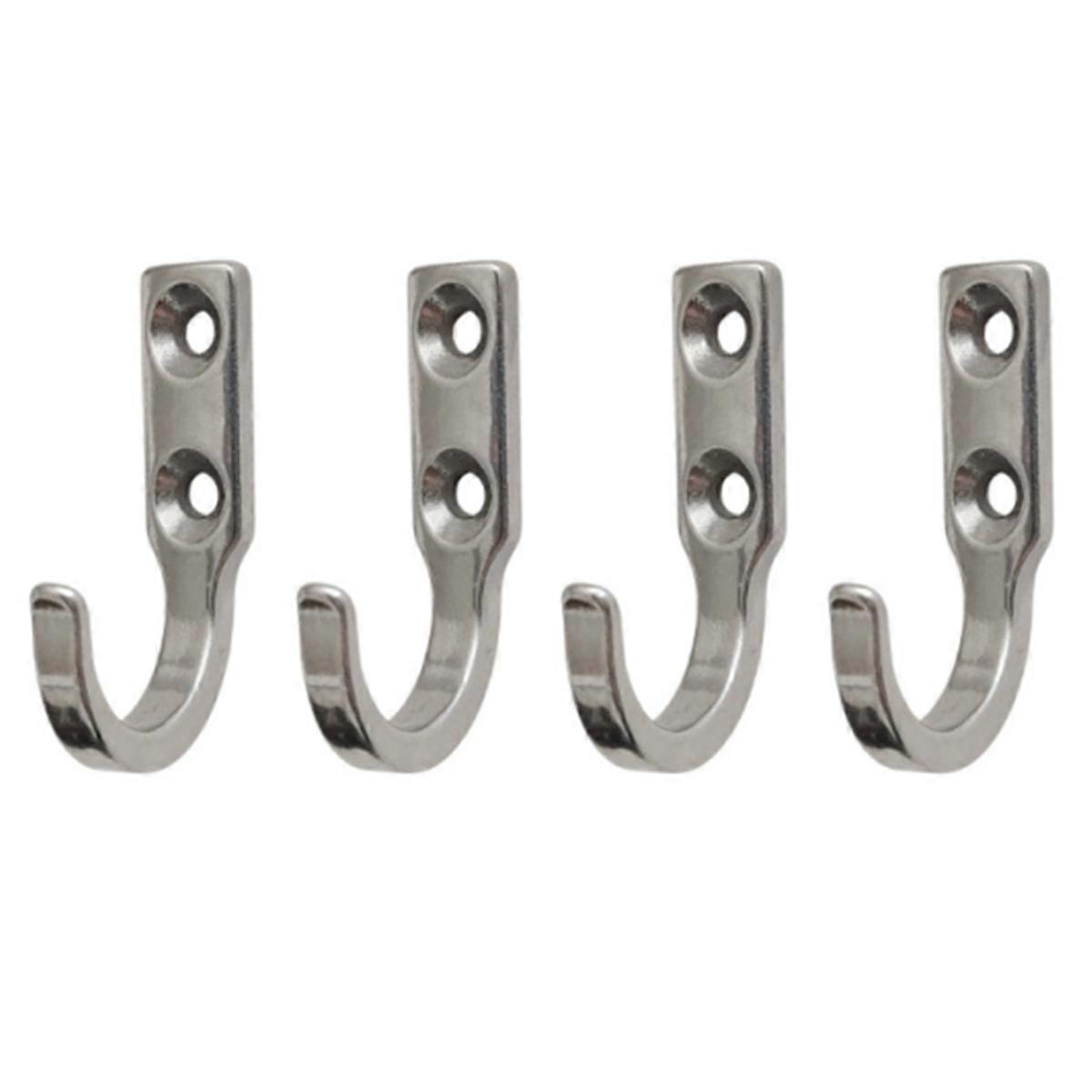 4 PCS Stainless Steel Hooks Stainless Steel Solid Single Hook Coat Hook