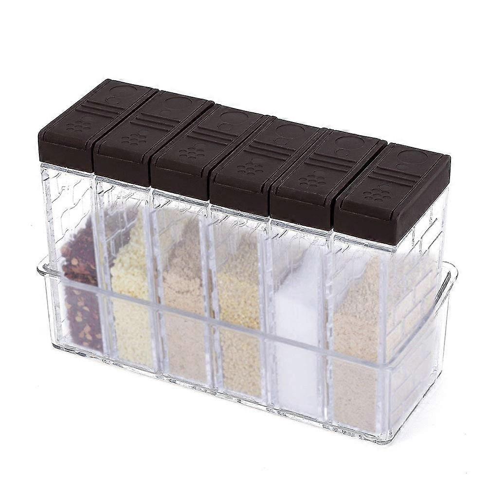 Plastic Spice Jars, Transparent Seasoning Box, Condiment Storage Container With Tray And 2 Kinds